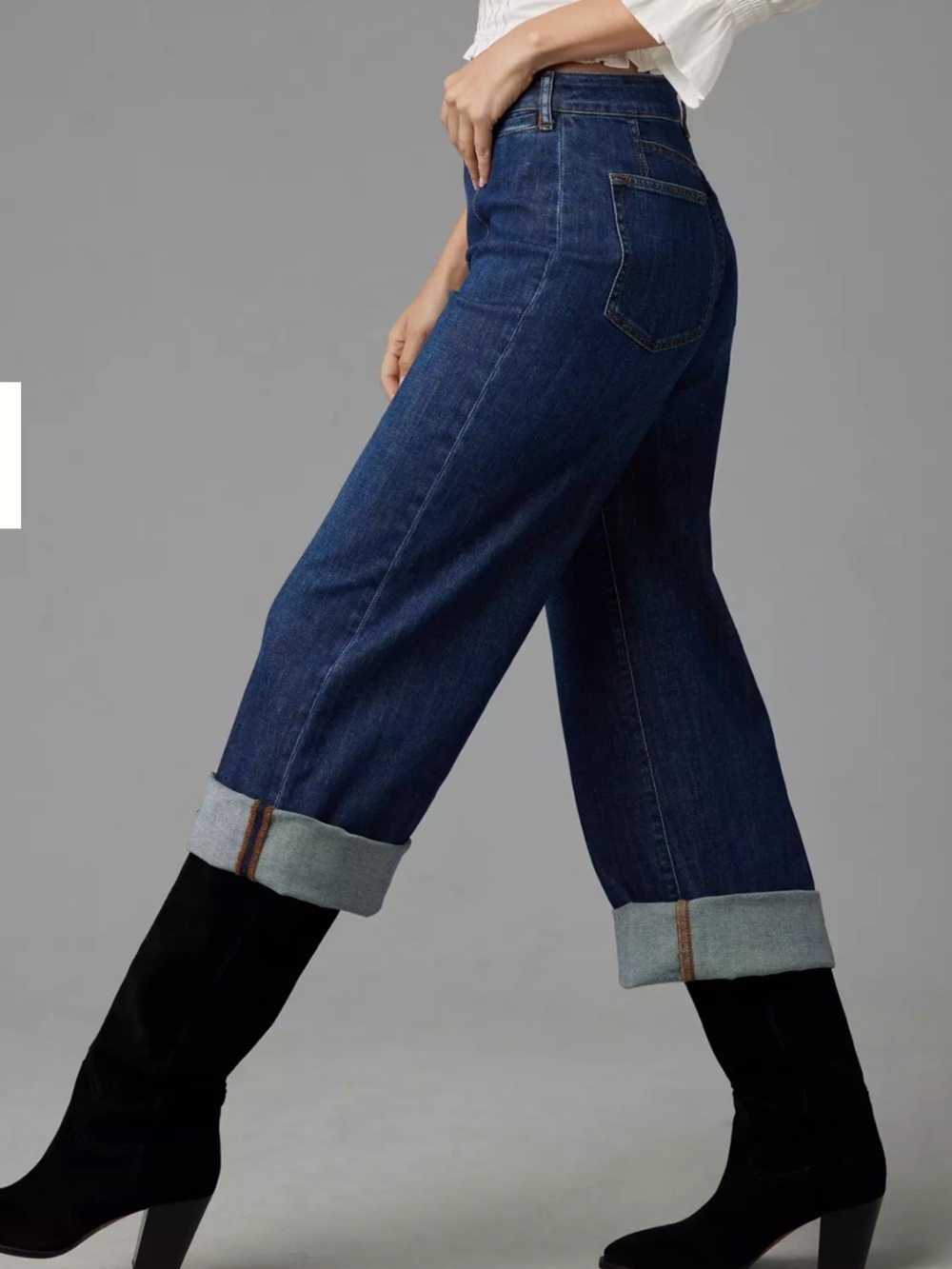 Pilcro Cuff Crop Sz 29 High Rise Straight Leg Jeans - Picture 1 of 11